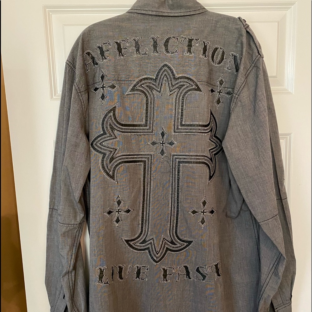 Affliction mens designer shirt
